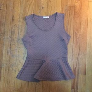Mauve quilted peplum